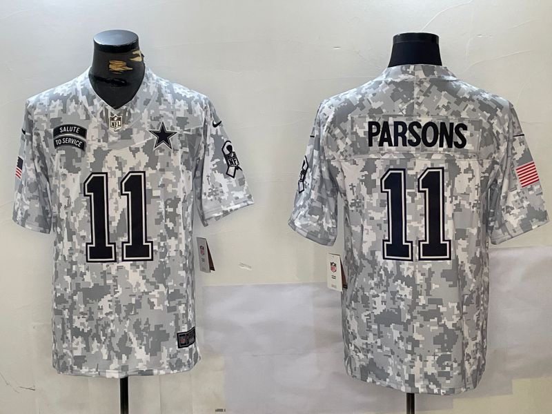 Men Dallas Cowboys #11 Parsons Nike Arctic Camo 2024 Salute to Service Limited NFL Jersey->dallas cowboys->NFL Jersey